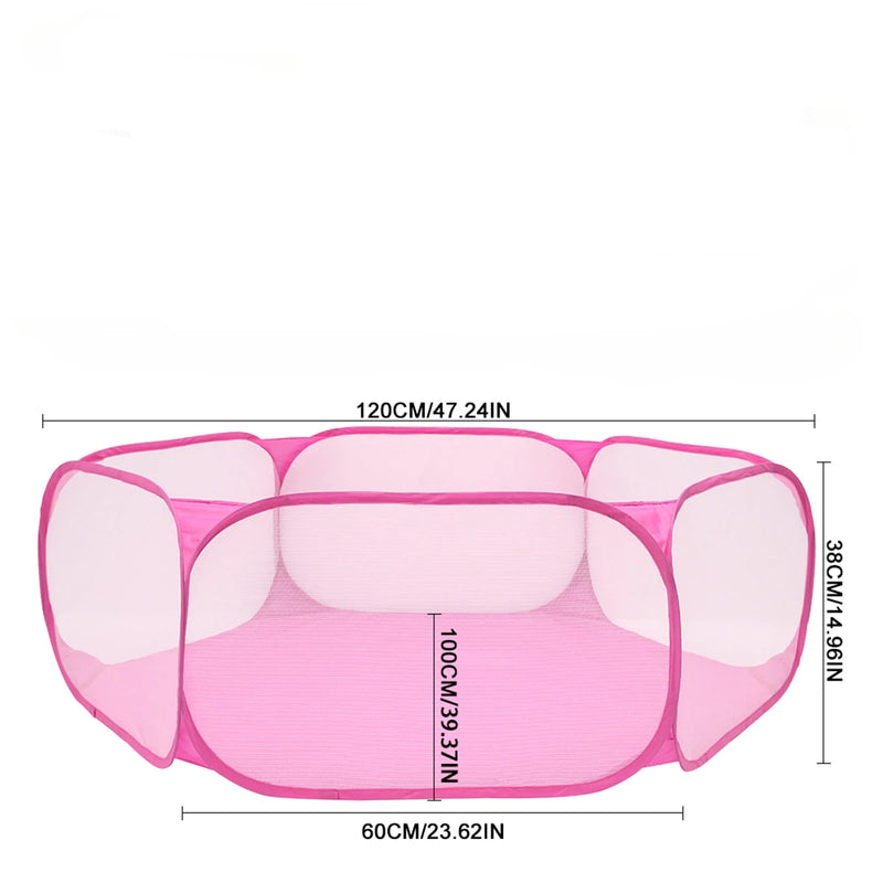 Pet Playpen Outdoor Breathable Small Animals Tent Rabbit Play Pen Foldable Transparent Pet Exercise Fence for Guinea Pig Cage