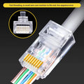 50 PCs RJ45 Connector Cat6 Connector Network Unshielded RJ45 Perforated Crystal Head Network Cable