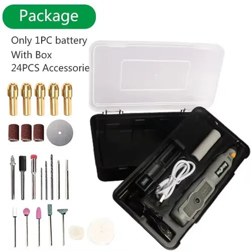 10W USB Mini Wireless Drill Set Cordless Rotary Tool Dremel DIY Engraving Pen Electric 3 Speed 9000r - View 8 | SAMAG