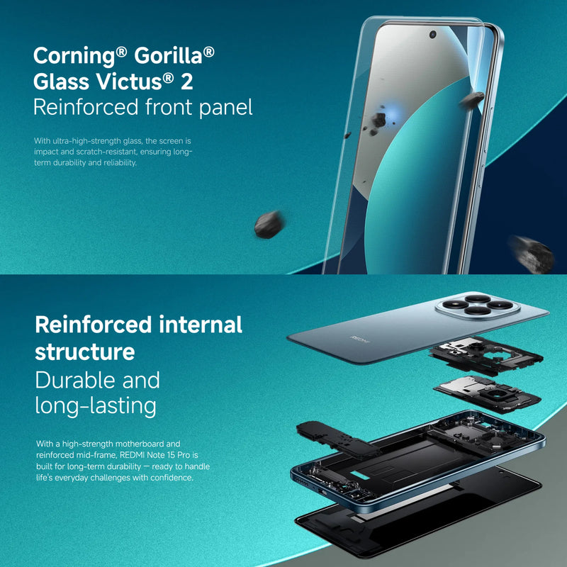 Xiaomi Redmi Note 15 Pro 4G, 8+256GB Global Version, MediaTek Helio G200-Ultra 6.77" 120Hz AMOLED Display 200MP 6500mAh 45W NFC