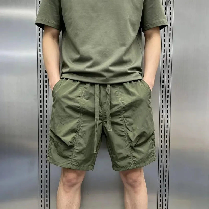 Men Elastic Drawstring Cargo Shorts Multi Pocket Loose | SAMAG