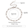 5Pcs Minimalist Chain Bracelets Women Stainless Steel Twist/Paperclip/Cuban Adjustable Stack Jewelry - Visuel 13 | SAMAG