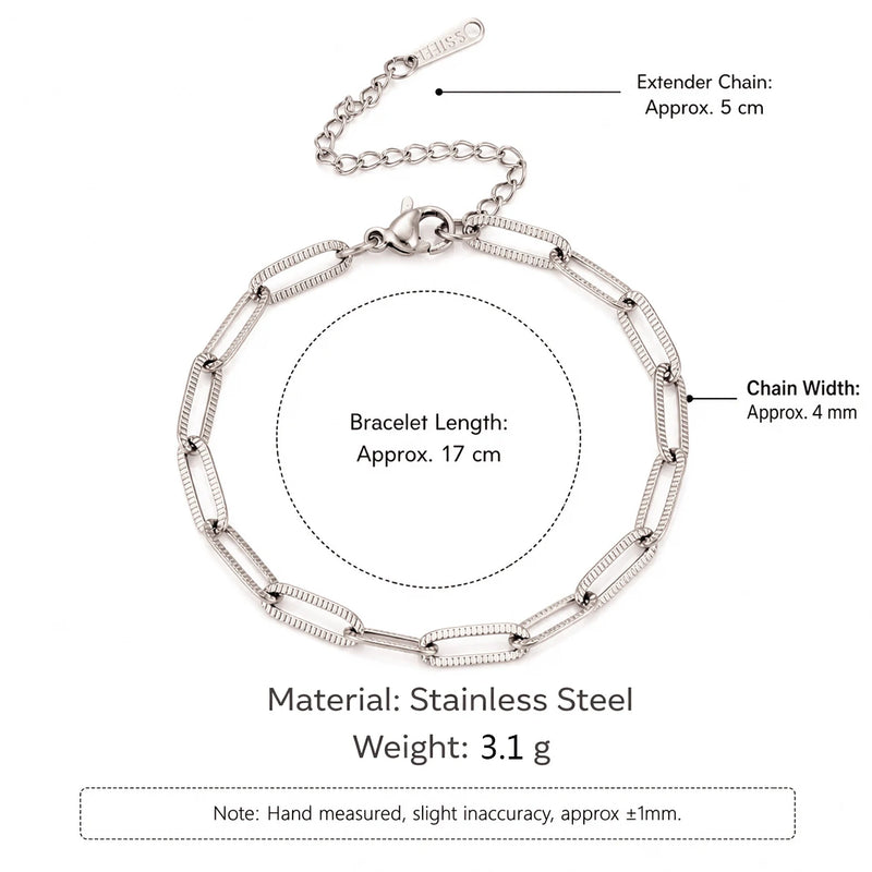 5Pcs Minimalist Chain Bracelets Women Stainless Steel Twist/Paperclip/Cuban Adjustable Stack Jewelry - Visuel 13 | SAMAG