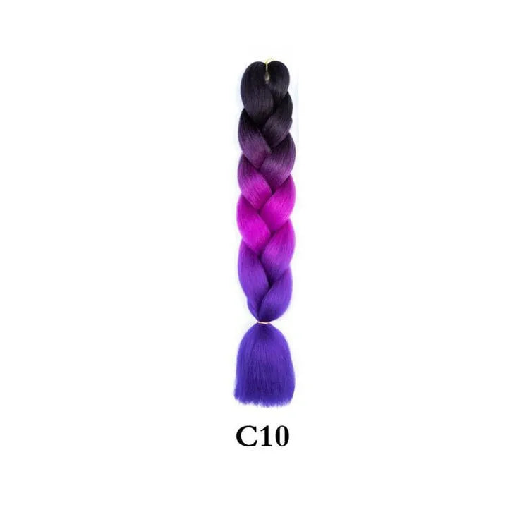 Tereshar 1Pcs 24inch 100g Synthetic Braiding Hair Extensions Jumbo Braiding Hair Twist Crochet Braids Hair for Women