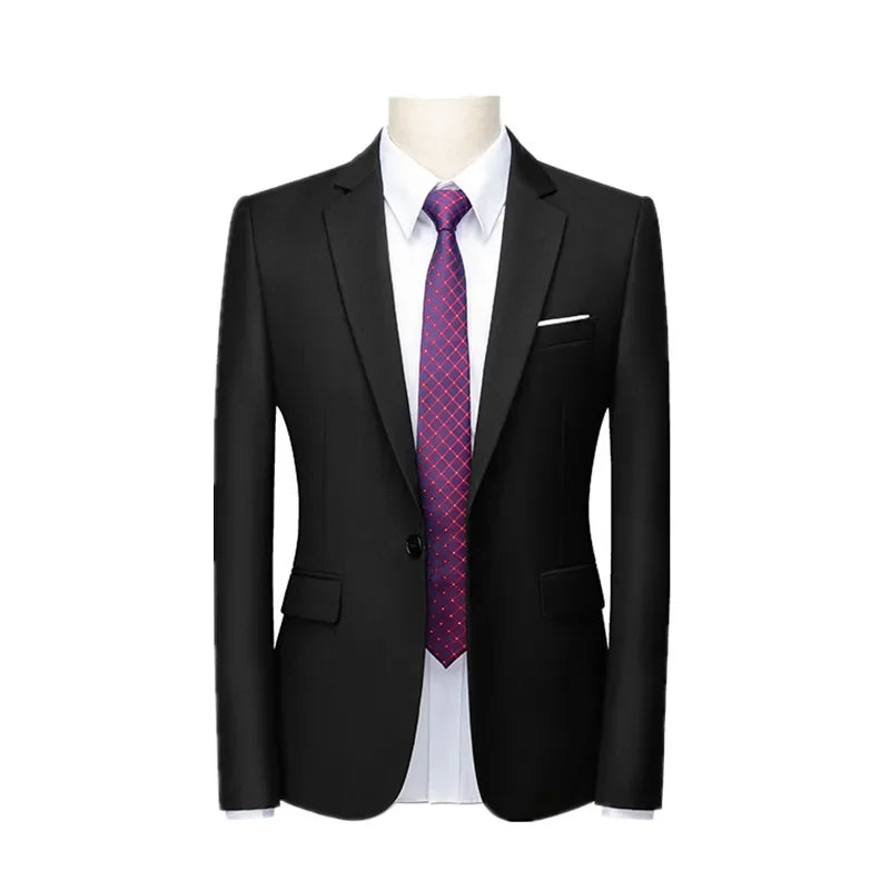 22 Color Men's Suit Jacket, Single Button V-neck Dress Coat Black Blue Red Slim Blazer Asian Size Terno Masculino, M-5XL 6XL