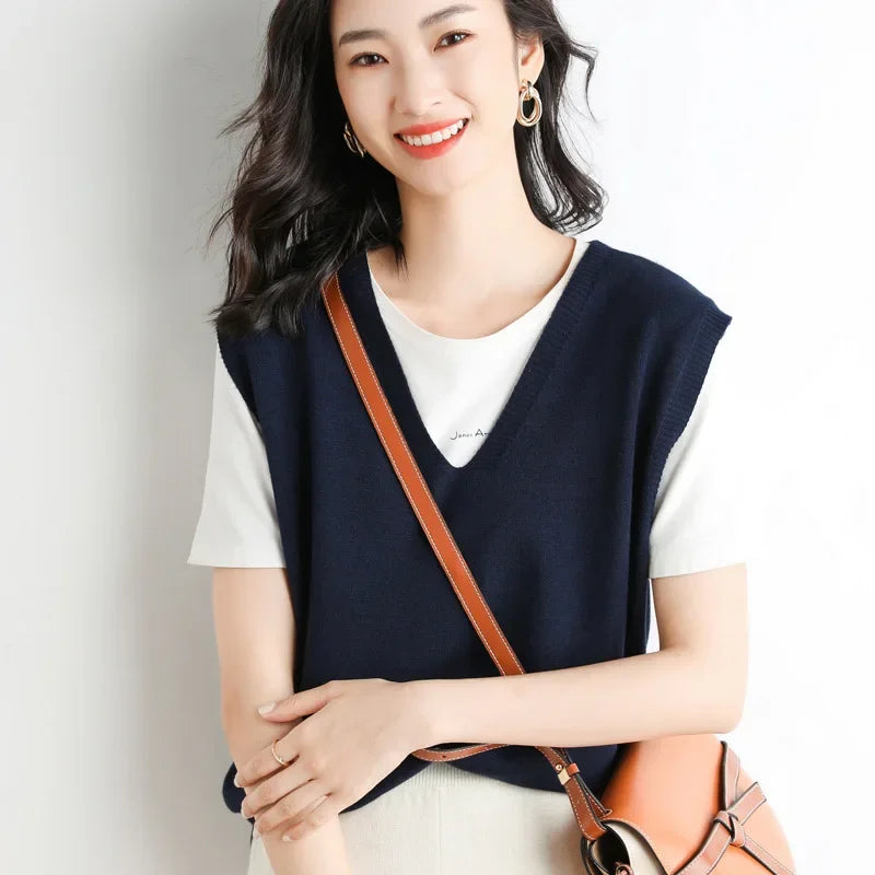 Sweater Vest Spring Autumn Warm Fashin Korean Soft Loose - View 4 | SAMAG
