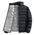 Graphene Self-heating Parka Jackets Men Solid Windproof Cotton Down Jackets Man Stand Collar Parkas Winter Padded Down Coat Male