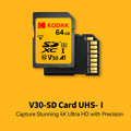 KODAK SD Card High speed SD Card U3 Class10 256GB 128GB 64GB 32G Full Size Flash SD Memory Card High Speed for Camera