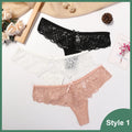 3 Pcs Woman Panties Sexy Lace Thong Underwear Lingerie Female T-back Temptation Low Waist Women Transparent G String