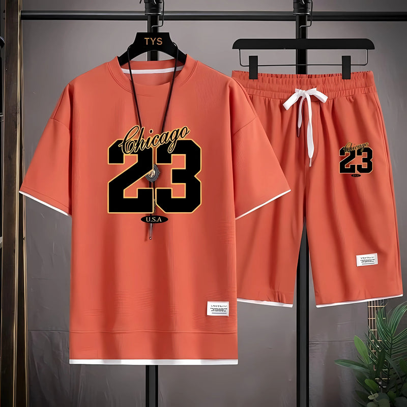 The summer new men's set features street fashion casual comfort softness breathability and 3D digital - View 2 | SAMAG
