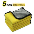 5Pcs Car Microfiber Cleaning Towels Thicken Double Layer Soft Drying Cloth Towel Car Care Detailing Towel Wash Rags 30/40/60cm