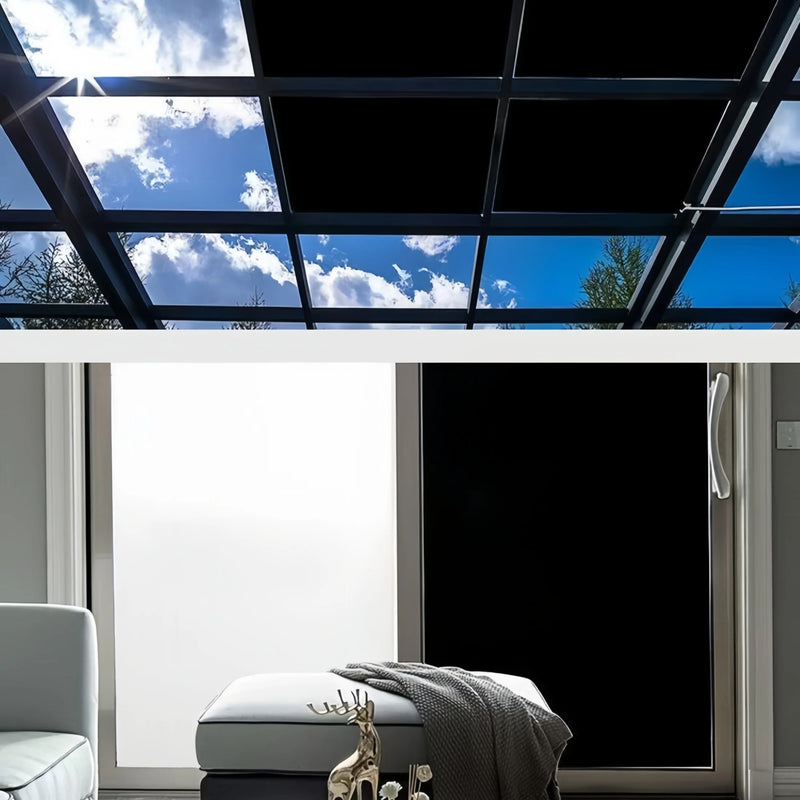 Black Opaque Glass Self-Adhesive Film, Uv Protection, Full Blackout Self-Adhesive Window Film, 100% Suitable for Glass Stickers in Offices and Homes