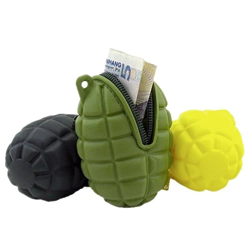 Creative Novelty Grenade Silicone Keychain Pendant Pouch Men's Small Gift Ideal for Coins Keys Earphones Unique Fun Pouch