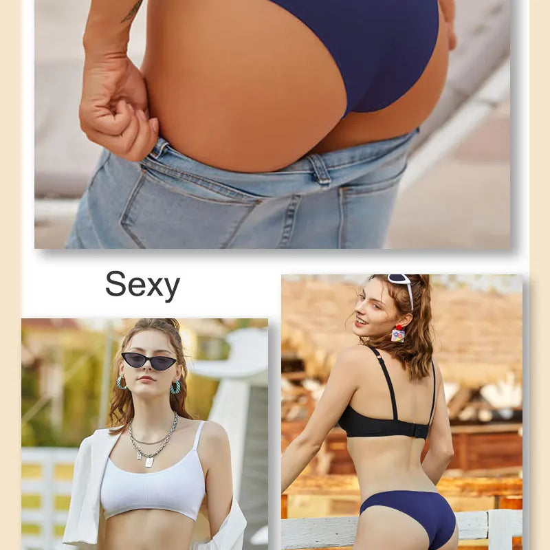6pcs Cotton Women's Lingerie M-XXL Solid Seamless Panties Sexy Breathable Low-Waist Briefs Female Soft Comfortable Underpants