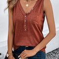 Lady's Olive Green Vest with Front Pocket and Sleeveless Top. Perfect for Casual Streetwear, a Versatile Piece That Can Be Worn