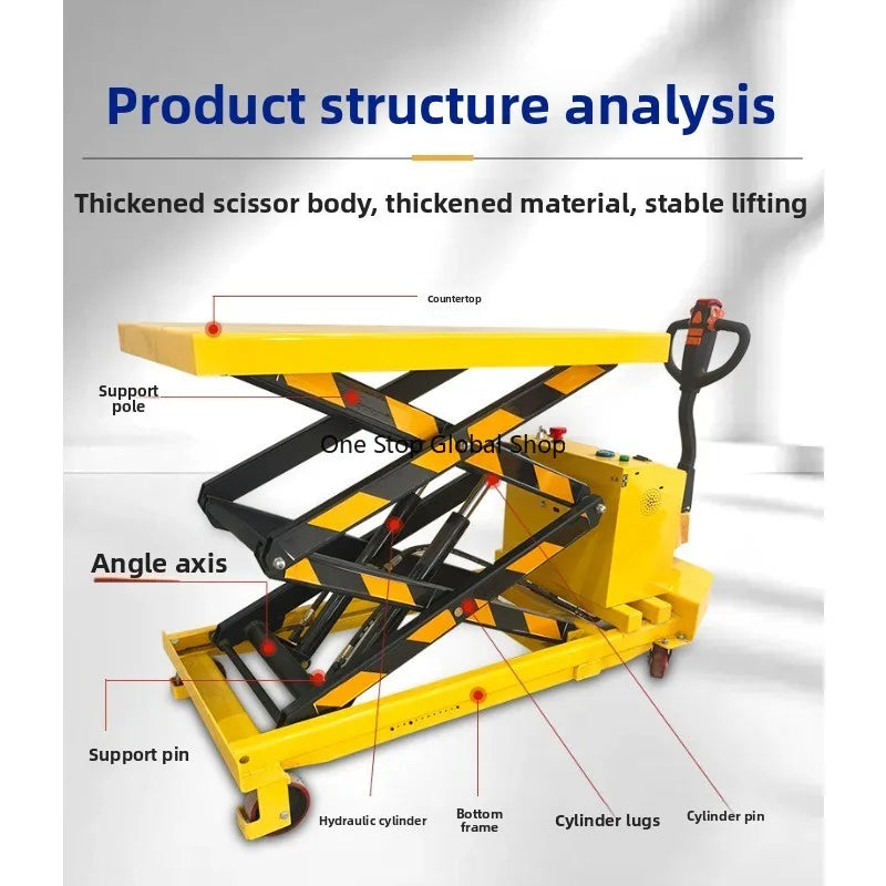 -hydraulic lifting platform car tool car 220V/12V hand push scissor lift working platform