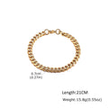 Gold Color Men's Chain Bracelet, Hip Hop Stainless Steel Chunky Wristband, Rock Punk Jewelry Gift for Dad - Visuel 9 | SAMAG