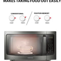 1200W 1.6 Cu.ft Countertop Microwave with Sensor Cooking, Position Memory Turntable, Sound On/Off, Black Stainless Steel