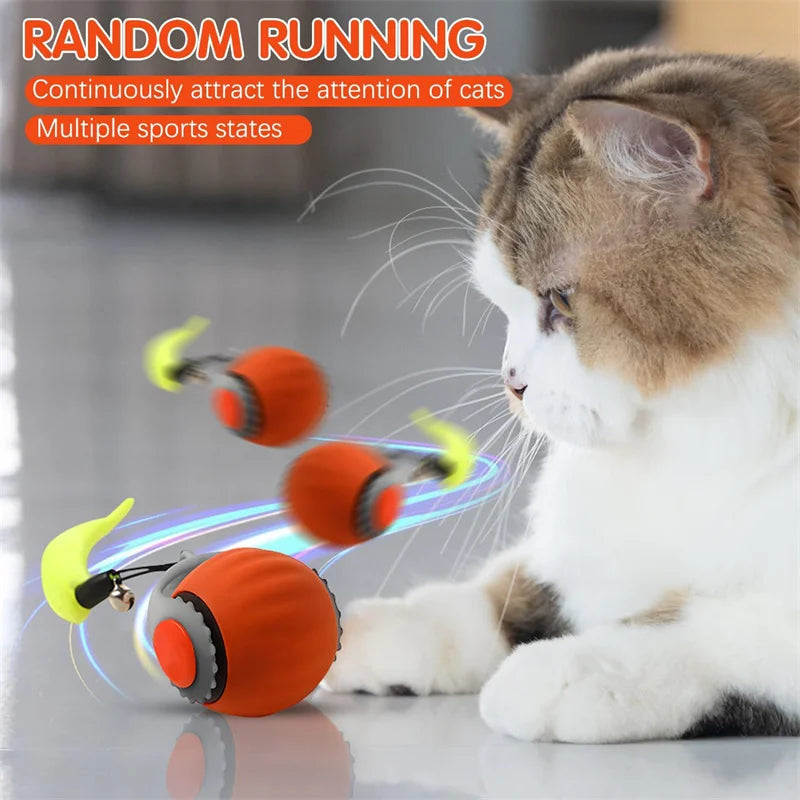 Smart Cat Toys Balls Automatic Interactive Pet Electric Rolling Teaser USB Rechargeable Kitty Moving Bouncing Ball Cats Products