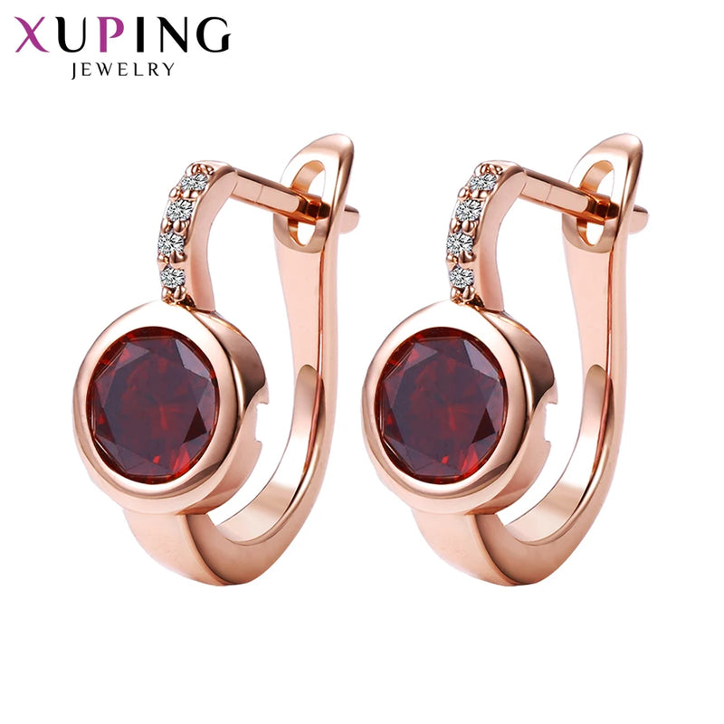 Xuping Jewelry Fashion Hot Sale Trendy Huggies Earring with Synthetic Cubic Zirconia for Girl Gifts 20160