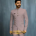 Matching Design Men's Suit 2pcs African/Indian Safiri Attire Customized Set with Gold Button for Wedding Party Formal Events
