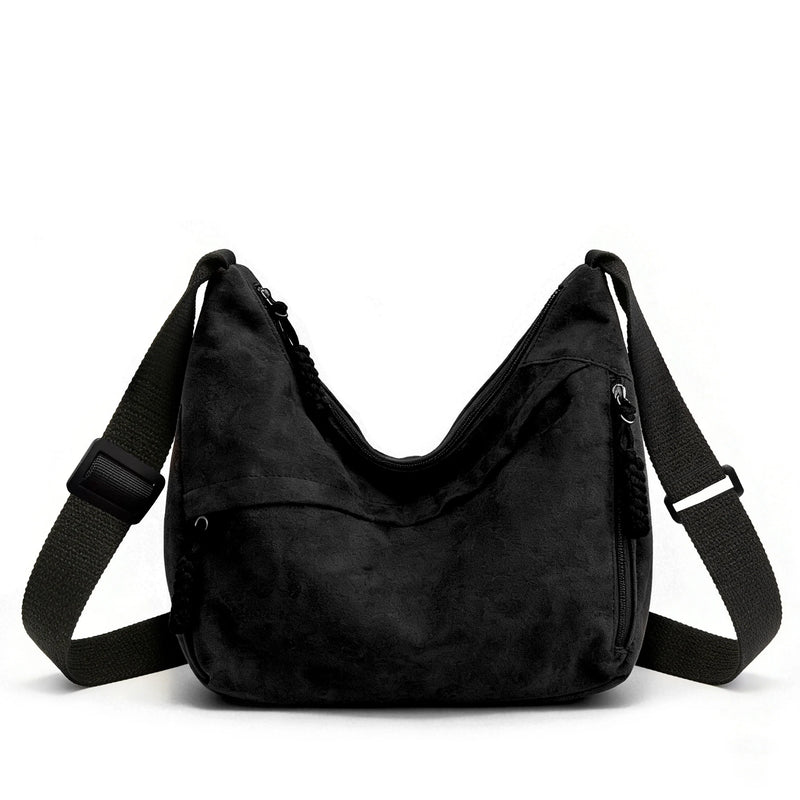 Retro Large Capacity Hobo Bag for Women Casual Soft Shoulder Bag Minimalist Underarm Handbag Adjustable Strap Commuter Tote