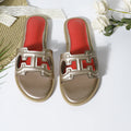 Women's slippers Roman flat heel non-slip elegant slimming look, breathable versatile flat bottom sandals shoes Summer