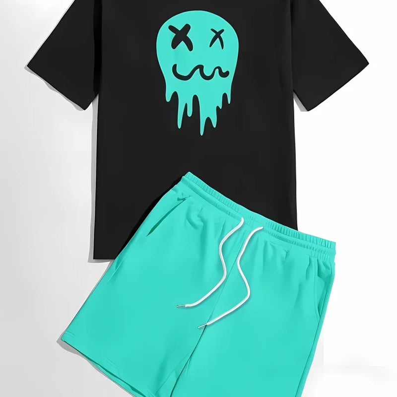 Men's 3D Printed Fashionable T - Shirt+Shorts Set, Fun Pattern Short - Sleeved Breathable Quick - Drying Top - View 6 | SAMAG