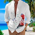 New men's shirt long-sleeved 3D printing flower pattern | SAMAG