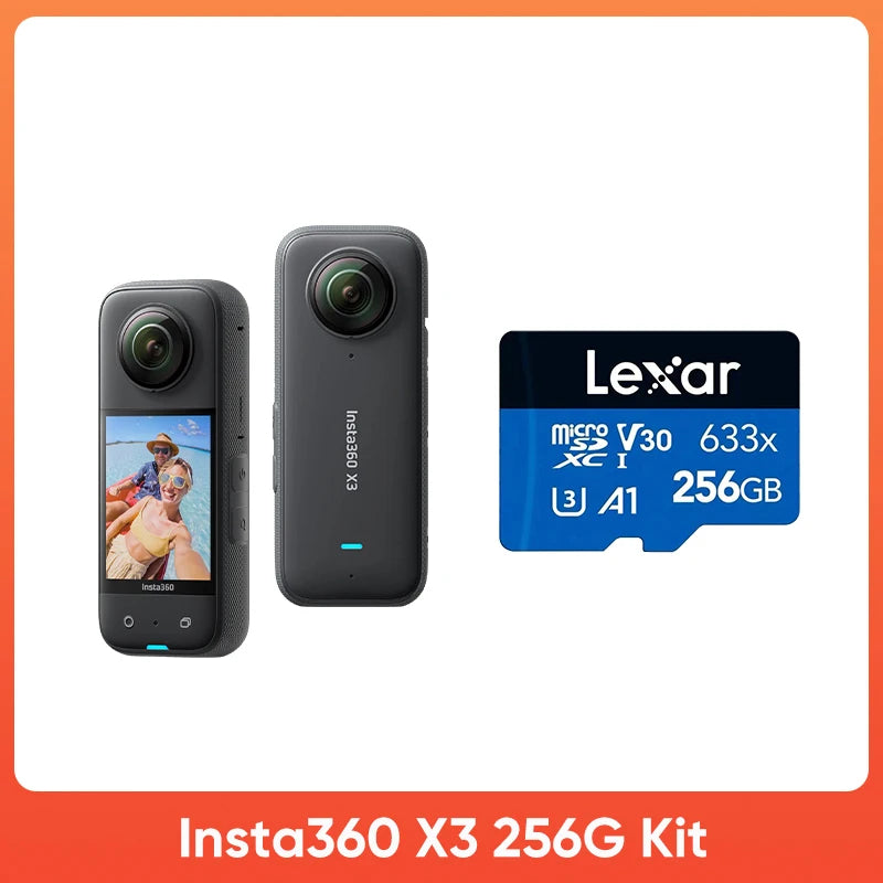 Original Insta360 X3 5.7K Action Camera 360 4K/30 72MP Photo Live Streaming 10m Waterproof Helmet Video Recording Sport