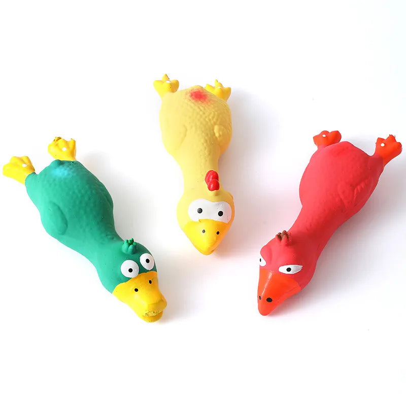 Bite Resistant Squeaky Dog Rubber Toy Latex Animal Shapes Chew Toy for Puppy Sound Making Pet Supplies