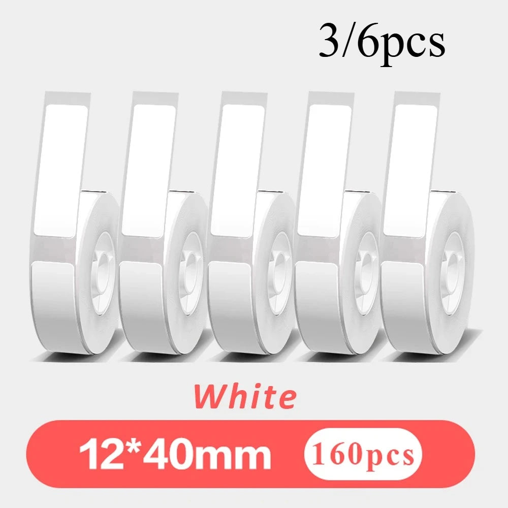 3/6 rolls of white portable label paper, self-adhesive thermal printer stickers, multi-purpose label stickers