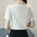Summer Flower Lace Short Sleeve Blouse New Fashion - View 3 | SAMAG