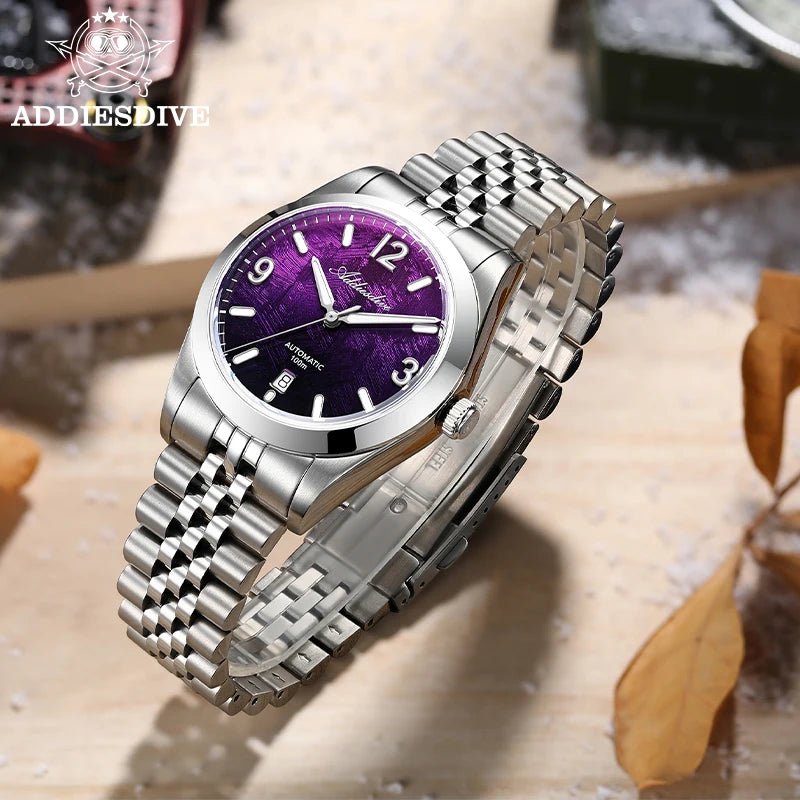 ADDIESDIVE AD2547 Watch For Men Sapphire Glass 10Bar Waterproof BGW9 Super Luminous Japanese 8215 Automatic Mechanical Watches