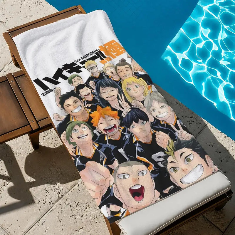 Anime Haikyuu!! Towel Towel Soft Pool Gift For Travel Gym Shower Cool Camping Quick Dry Sports  Large Beach Towel