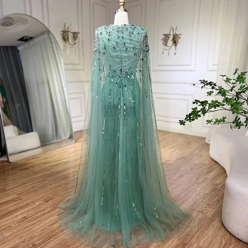 Serene Hill Turquoise Mermaid Evening Dresses Gowns | SAMAG