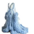 Women Dressing Gown Perspective Sheer Long Tulle Robe Puffy Pregnancy Maternity Dress for Baby Shower Nightgown Sleepwear Custom