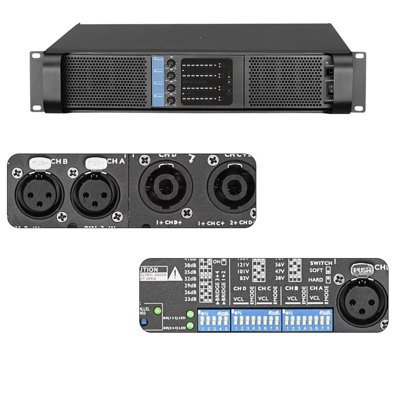 Original LOGO FP10000Q Professional Digital Power Amplifier 4x1350W 10000 Watt FP14000 2X2350W Audio DJ Subwoofer Amplifier
