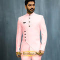 Matching Design Men's Suit 2pcs African/Indian Safiri Attire Customized Set with Gold Button for Wedding Party Formal Events