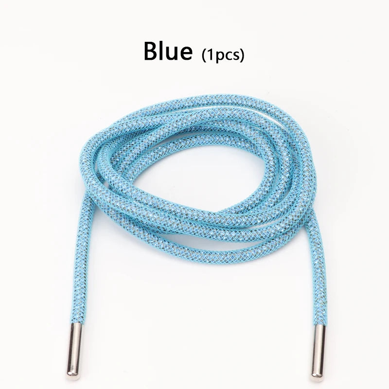 Crystal Rhinestone Diamond Shoelaces Colorful Shiny Shoe Laces Sneakers Shoelace Clothes Bags Belt Accessories Round 4mm 1PCS