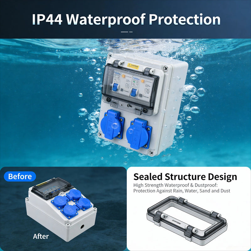 Outdoor Portable Current Box Waterproof Industrial Electric Distribution Cabinet Box with Leakage Protector Circuit Breaker
