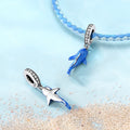 925 Sterling Silver Ocean Theme Charm Beads For Women Blue Wave Dolphin Seashell Compatible Summer Beach Vacation Jewelry