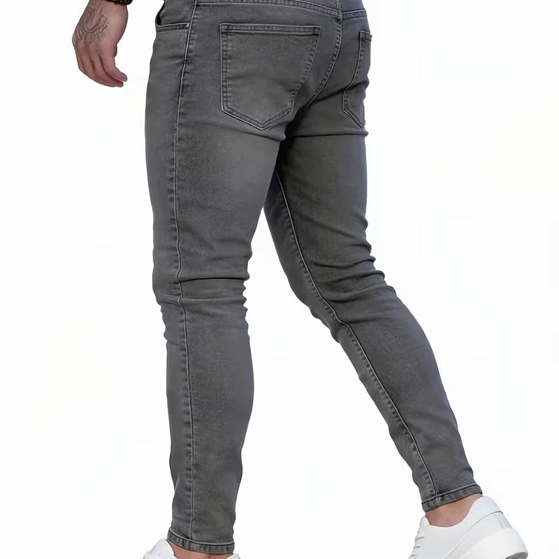 Men'S Street Tight Good-Looking Jeans, Color Graphite | SAMAG