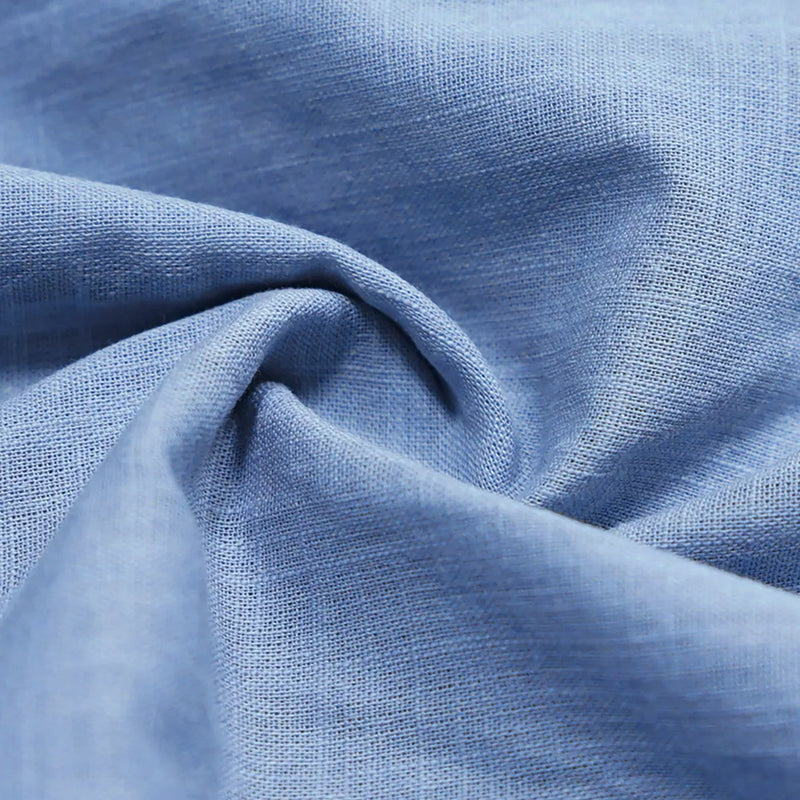 Men's Cotton100 Shirt & Shorts Set Sleeve Light Blue | SAMAG