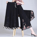 Korean Fashion Capri Pants Women Black Print Summer Thin | SAMAG