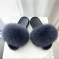 Women Real Raccoon Fur Slides Fluffy Luxury Furry Open Toe Slippers Indoor Outdoor Summer Sandals Non Slip Soft Comfy Sole Cozy