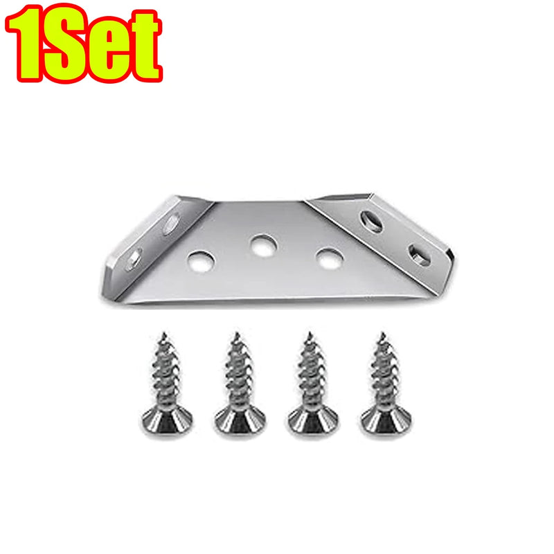 1-120Set Furniture Corner Connector Stainless Steel Angle Code for Cabinet Angle Shelf Support Fixed Brace Kits with Screw
