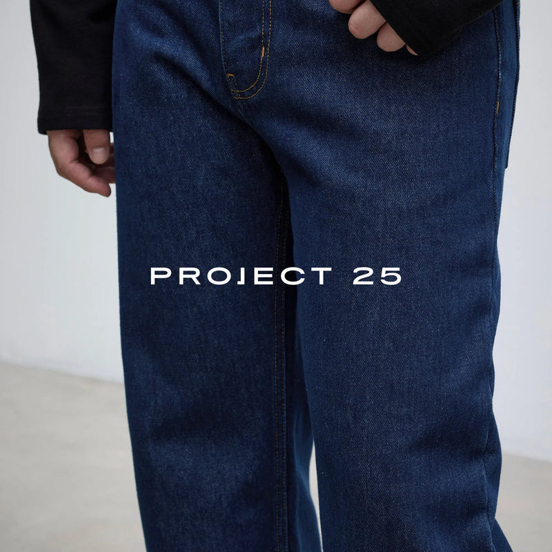 PROJECT 25 Men's Vintage Raw Denim Wide Leg Jeans | SAMAG