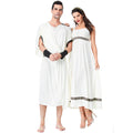 Women Mens Greek God Costume Women Ancient Roman Cosplay Dress Up Outfit Men Greek Robe for Halloween Party