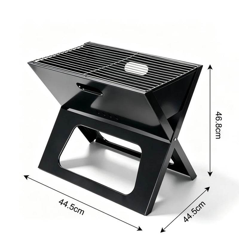 Portable folding barbecue grill with ventilation design for 3-5 people evenly heated essential for camping and picnicking
